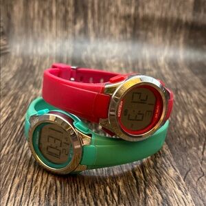 Two Digital Sports Watch - Red and Green for women or teen